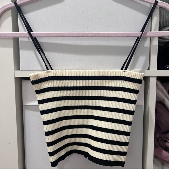 Zara Stripped Knit Top M - Picture 5 of 5